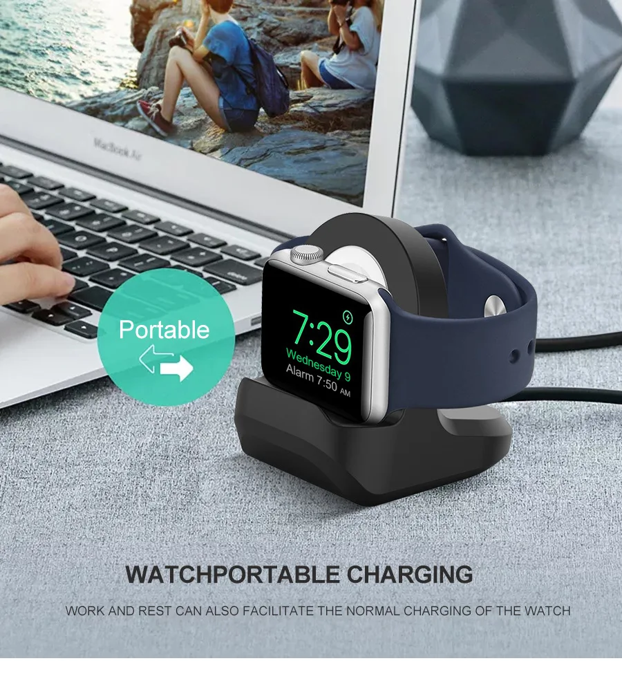 UTHAI KE suitable for apple watch charging stand iwatch watch silicone charging base phone holder for car