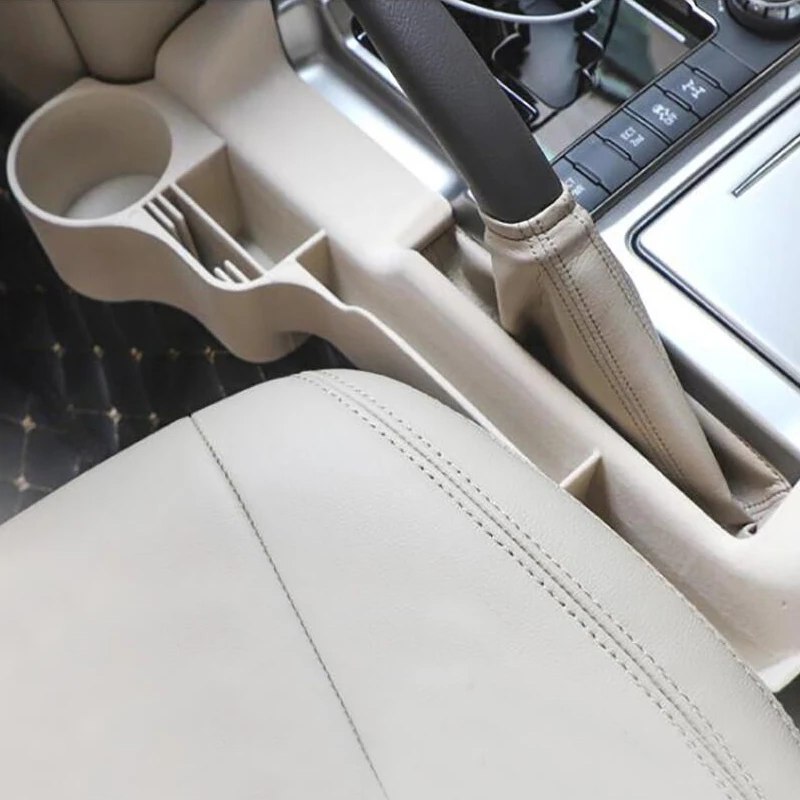 Левая и правая интерьер автомобиля подстаканник коробка для хранения черного и бежевого цветов для Toyota Land Cruiser 200