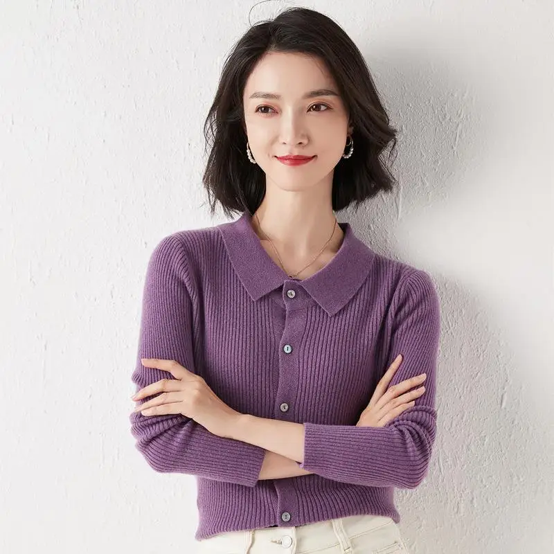 XXXL Winter Autumn Cashmere Knitted Cardigan Women Coat  Buttons Turn Down Neck Female Jumpers Casaul Buttons Women Basic Tops