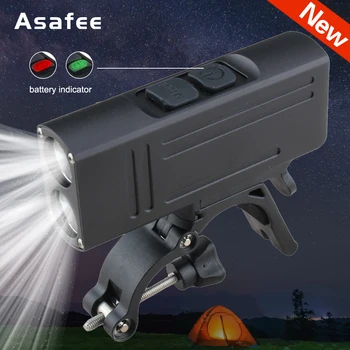 

Asafee XM-L2 LED Bicycle Light 1600LM 6 Modes USB Rechargeable Power Display MTB Mountain Road Bike Front Lamp Cycling Equipment