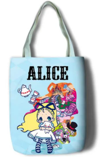 Новая Алиса в стране чудес Чеширский кот из Алисы Девушки Женщины Холст сумки на плечо большая сумка милый мультфильм школьная книга сумка для покупок - Цвет: Шоколад