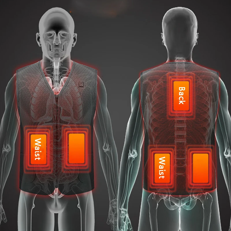 Мужской женский жилет с электрическим подогревом жилет с USB инфракрасным подогревом жилет куртка зимняя гибкая электрическая тепловая одежда