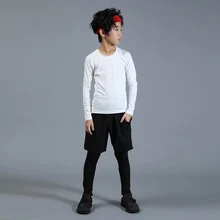 3 детский компрессионный костюм базовый слой спасательный футбольный тренировочный костюм баскетбольные шорты колготки+ рубашка спортивный костюм