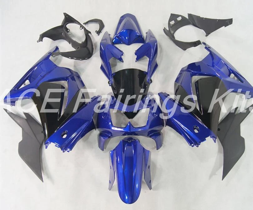 Комплект обтекателей ABS подходит для Kawasaki Ninja 250 EX250 ZXR250 2008- 08 09 10 11 12 13 14(литьевая форма) синий черный хороший