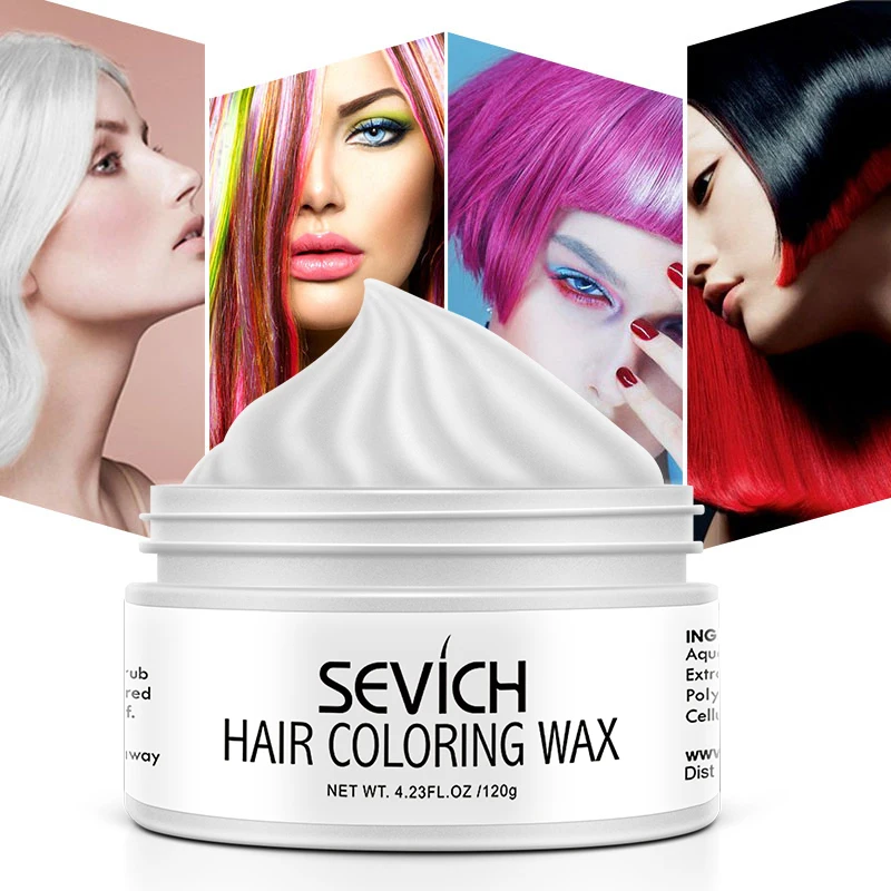 глина для укладки волос нормальной фиксации kapous professional sculpture clay 100 мл Sevich Hair Color Wax Professional Strong Hold Fashion Disposable Hair Dye Clay Unisex Health for Party Gathering Hair Styling