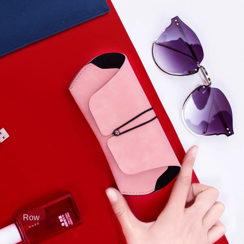 

Buckle Lens Case Soft Bag Myopia Eye Case Simple Retro Compressive Portable Dull Polish Hide Substance Sunglasses