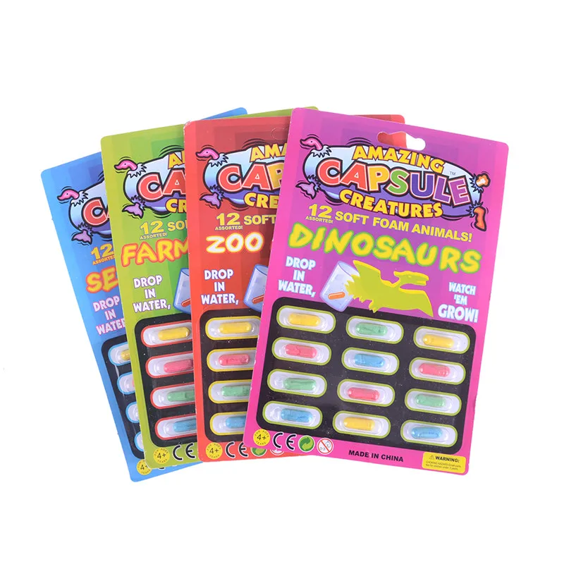 

12 шт./компл., развивающая игрушка для раннего развития, Новые Волшебные мягкие детские игрушки, детские Мультяшные динозавры, игрушки для ванной, растущие капсулы, 1 комплект