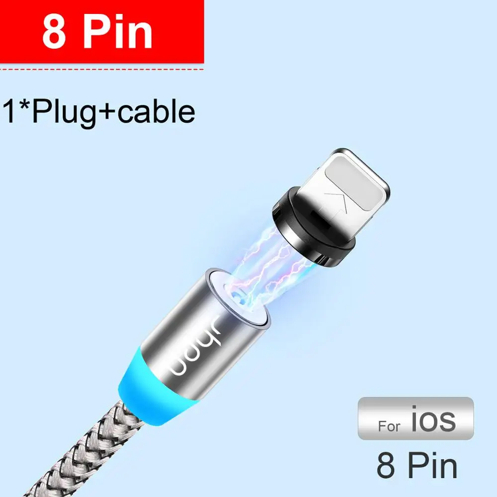 Udyr 1 м 2 м Магнитный кабель Micro usb type C Магнитный usb кабель для зарядки iPhone xr huawei samsung кабели для мобильных телефонов USB шнур - Цвет: for iphone sliver