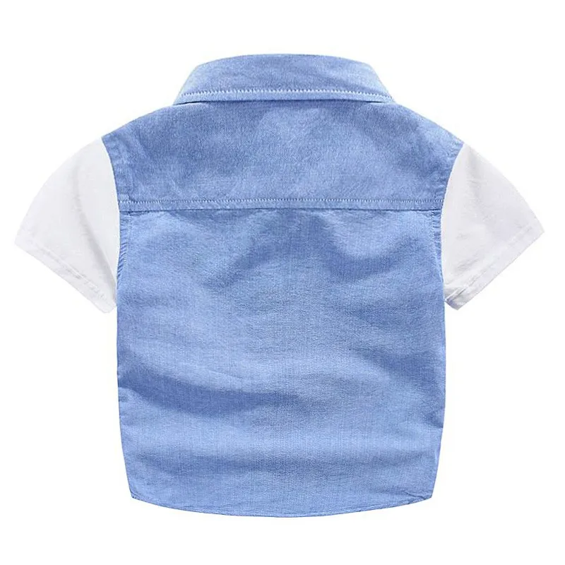 Летние рубашки для маленьких мальчиков; Детские рубашки с короткими рукавами для мальчиков; рубашка в стиле пэчворк; детская блузка; топы; одежда для детей