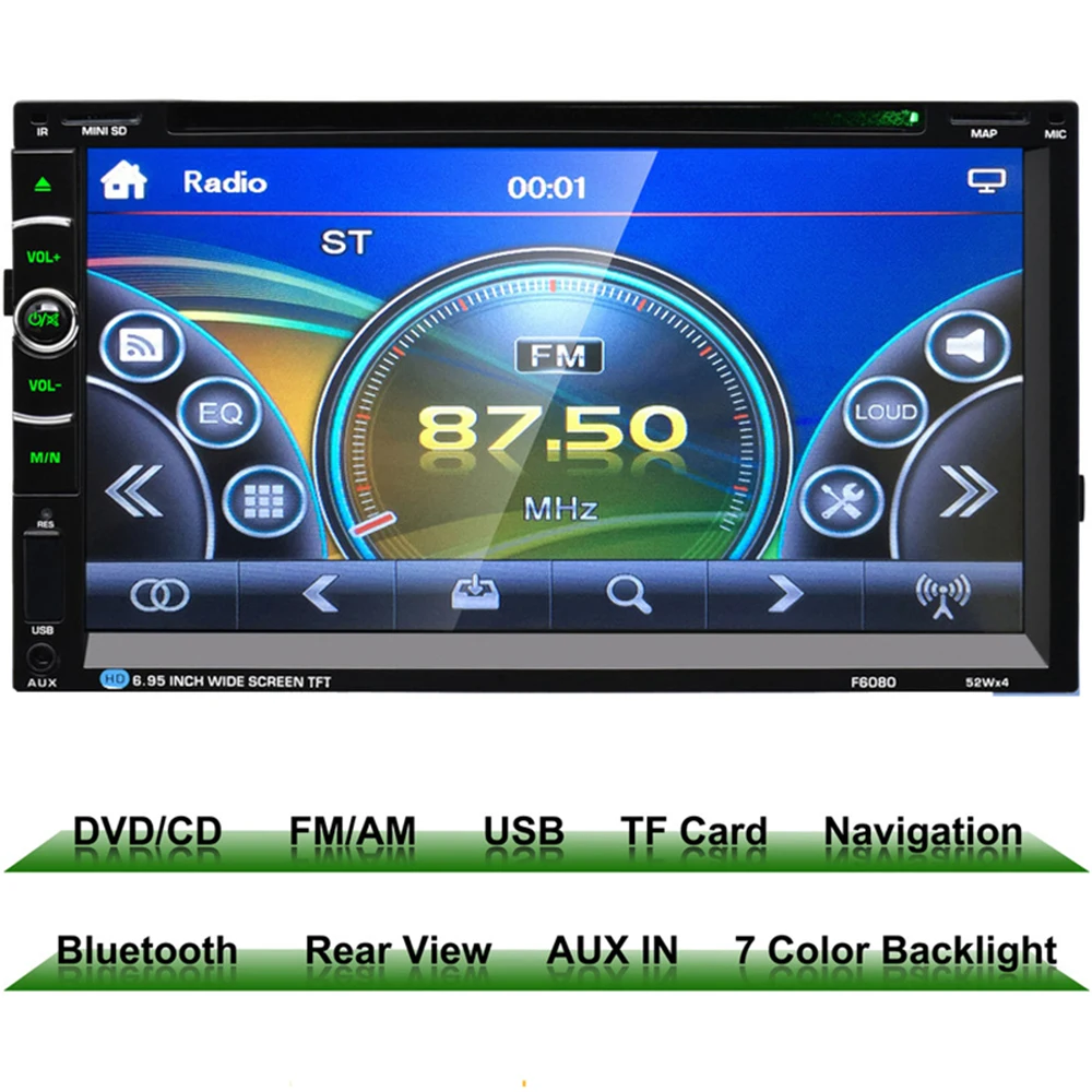 Автомагнитола с 7 дюймовым сенсорным экраном стереозвук VCD DVD плеер GPS навигация