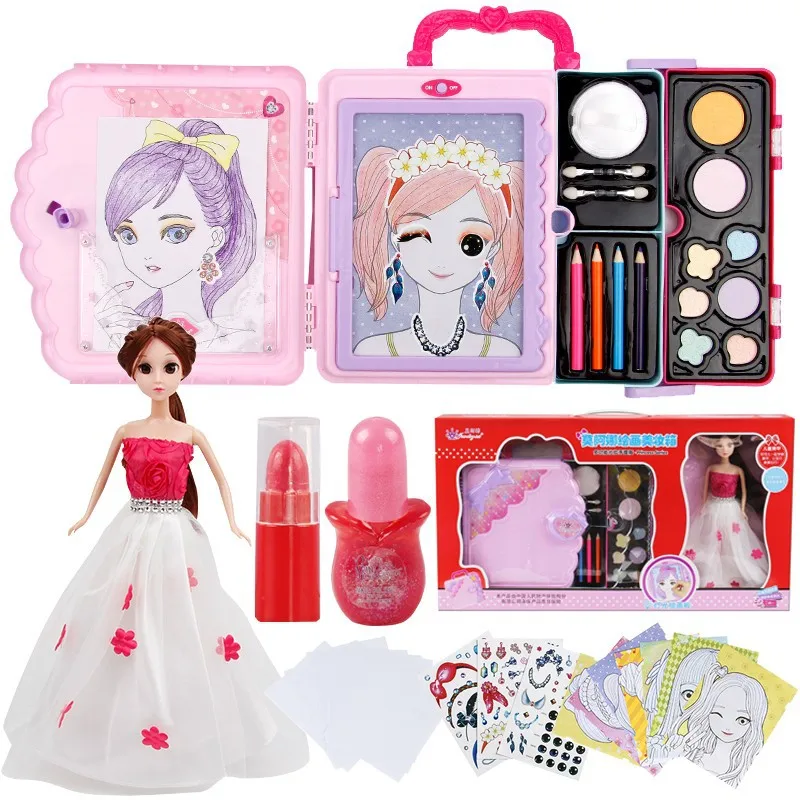 i-bambini-compongono-i-giocattoli-per-i-bambini-fingono-di-giocare-principessa-bambola-trucco-bellezza-sicurezza-kit-non-tossico-valigia-disegno-giocattoli-ragazze-senza-scatola