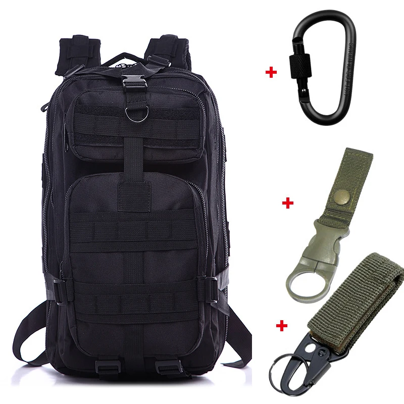black Военный Рюкзак, тактическая камуфляжная сумка, армейский Molle, штурмовой, для походов, кемпинга, охоты, рюкзаки для путешествий, велоспорта - Цвет: black