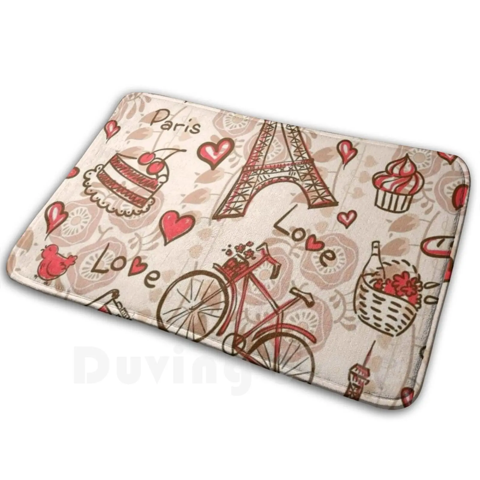 Tappetino Di Design Tappetino Cuscino Morbido Floreale Motivo Floreale Pretty Vintag Rose Rosa Girly Shabby Chic Cute Kitsch