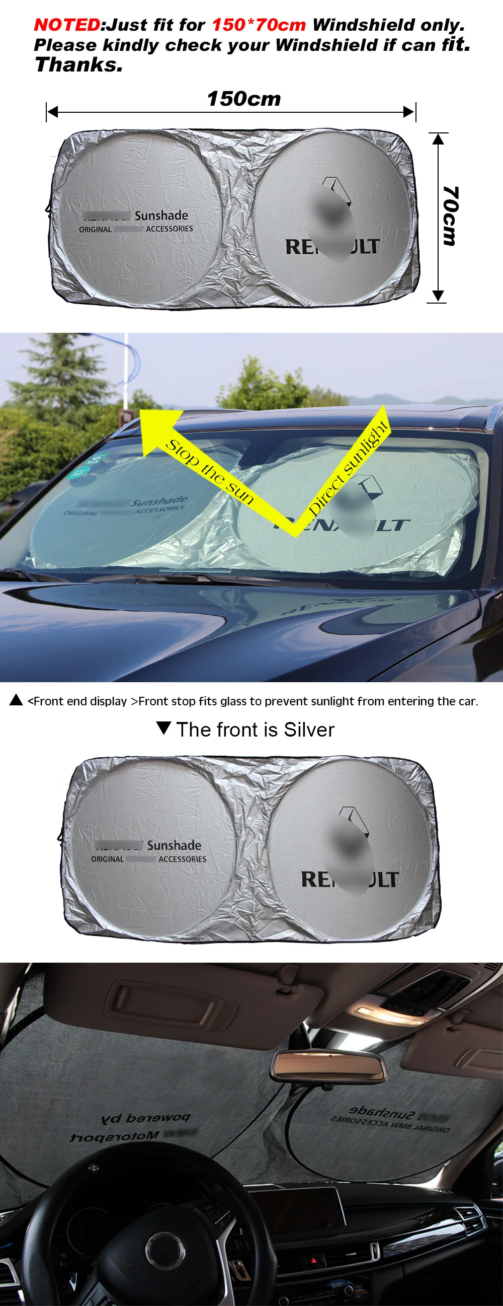 Pára-sol do Carro Protetor de Proteção da Janela da Frente Capa para Renault Estilo do Carro Windshield Viseira Skoda Honda Mazda Audi Nissan Kia Bmw 7 Protetor solar p parabrisas