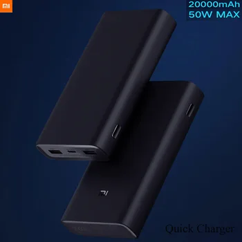 

20000mAh Xiaomi Power Bank 3 50W/45W Mi PowerBank Triple USB Output USB-C 50W Two-way Quick Charge for iPhone Macbook Pro laptop