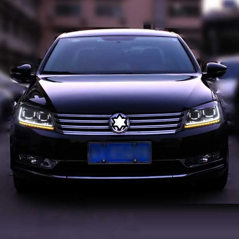 Drl Авто боковой указатель поворота светодиодные наружные дневные ходовые фары автомобильные фары в сборе 12 13 14 15 16 для Volkswagen Magotan