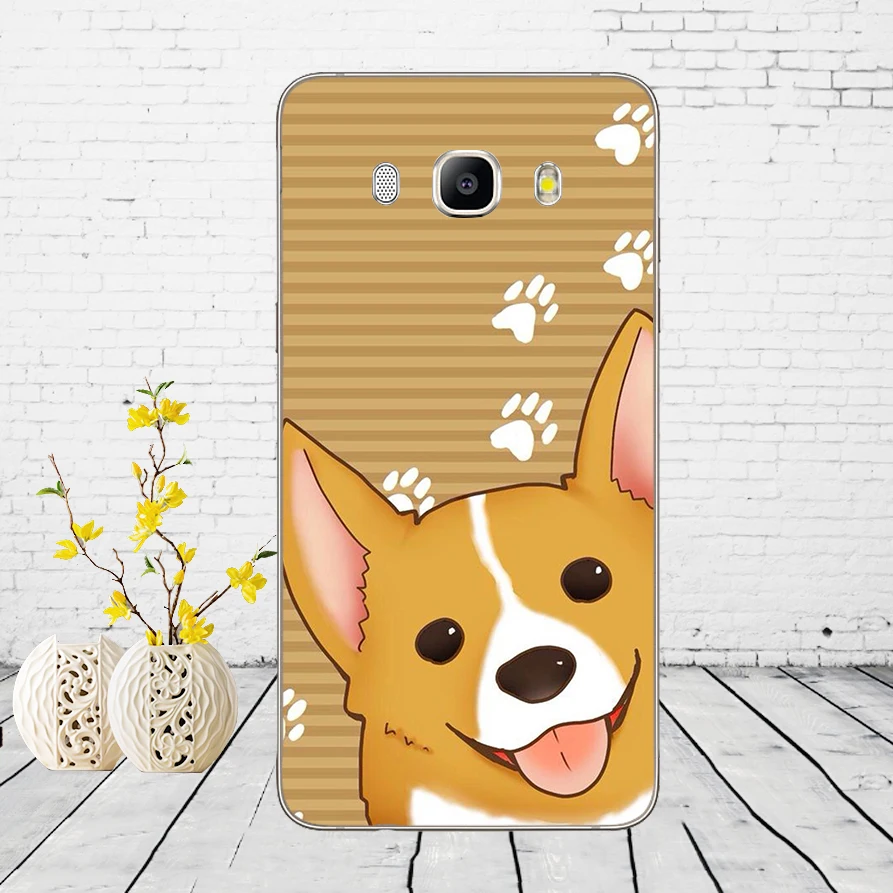 81DD супер милый щенок корги Мягкий силиконовый чехол для Samsung Galaxy A3 a5 A6 A8 j3 j5 j7