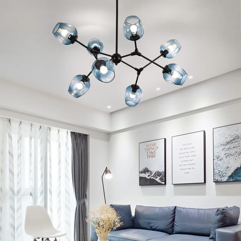 

Nordic Minimalist Modern Household Glorious Restaurant Lighting Creative Cool Beanstalk Molecular Lamps Living Room Chandelier