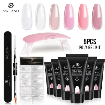 

Nail Art Set 6W UV LED LAMP 30ml Gel Nail Extension Fast Dry Gel Building Jelly Long-Lasting Gel Polish Manicure Tool Kit