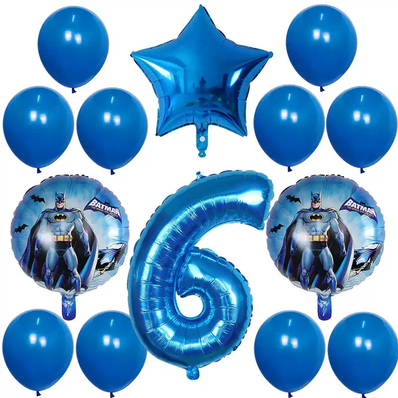 14 шт./лот Супермен Бэтмен Фольга воздушные шары синий 30 дюймов шара с цифрой 1 2 3 4 5 6 7 8 9 лет для вечеринка для мальчика день рождение украшени...