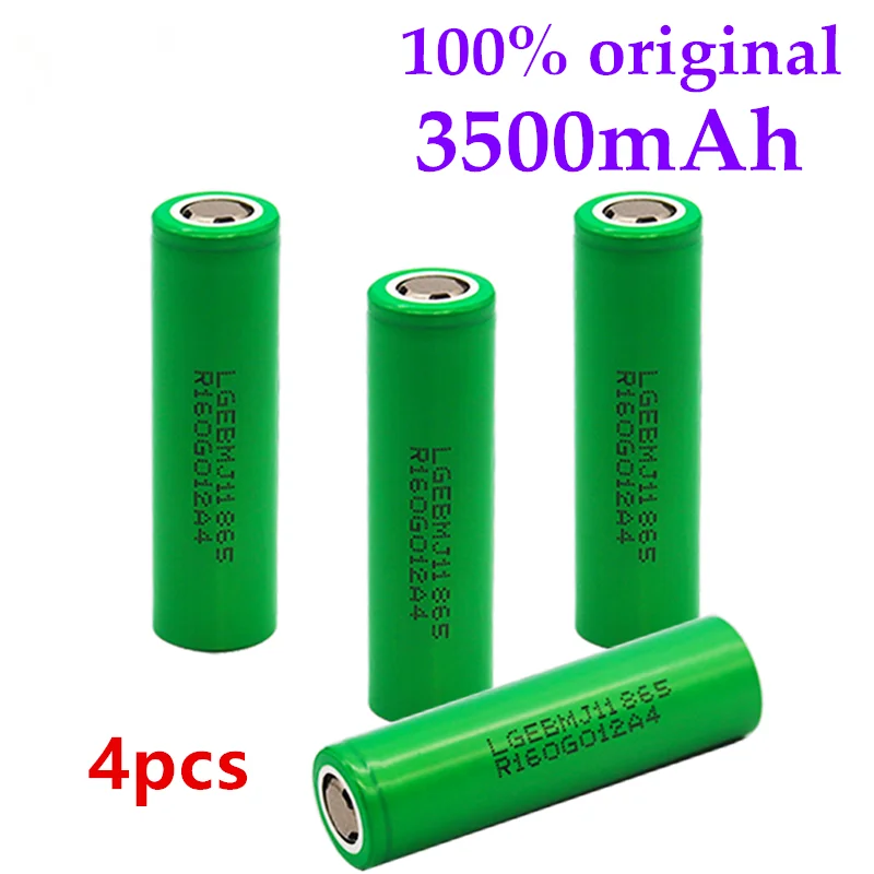 

4PCS 100% Original MJ1 3.7 v 3500 mah 18650 Lithium Rechargeable Battery For Flashlight batteries for LG MJ1 3500mah battery