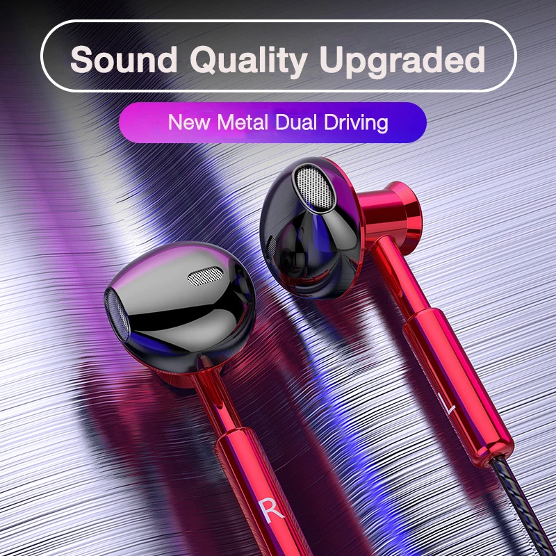 Auriculares intrauditivos deportivos con cable para teléfono móvil, audífonos estéreo de Metal de 3,5mm con micrófono para videojuegos, para Xiaomi