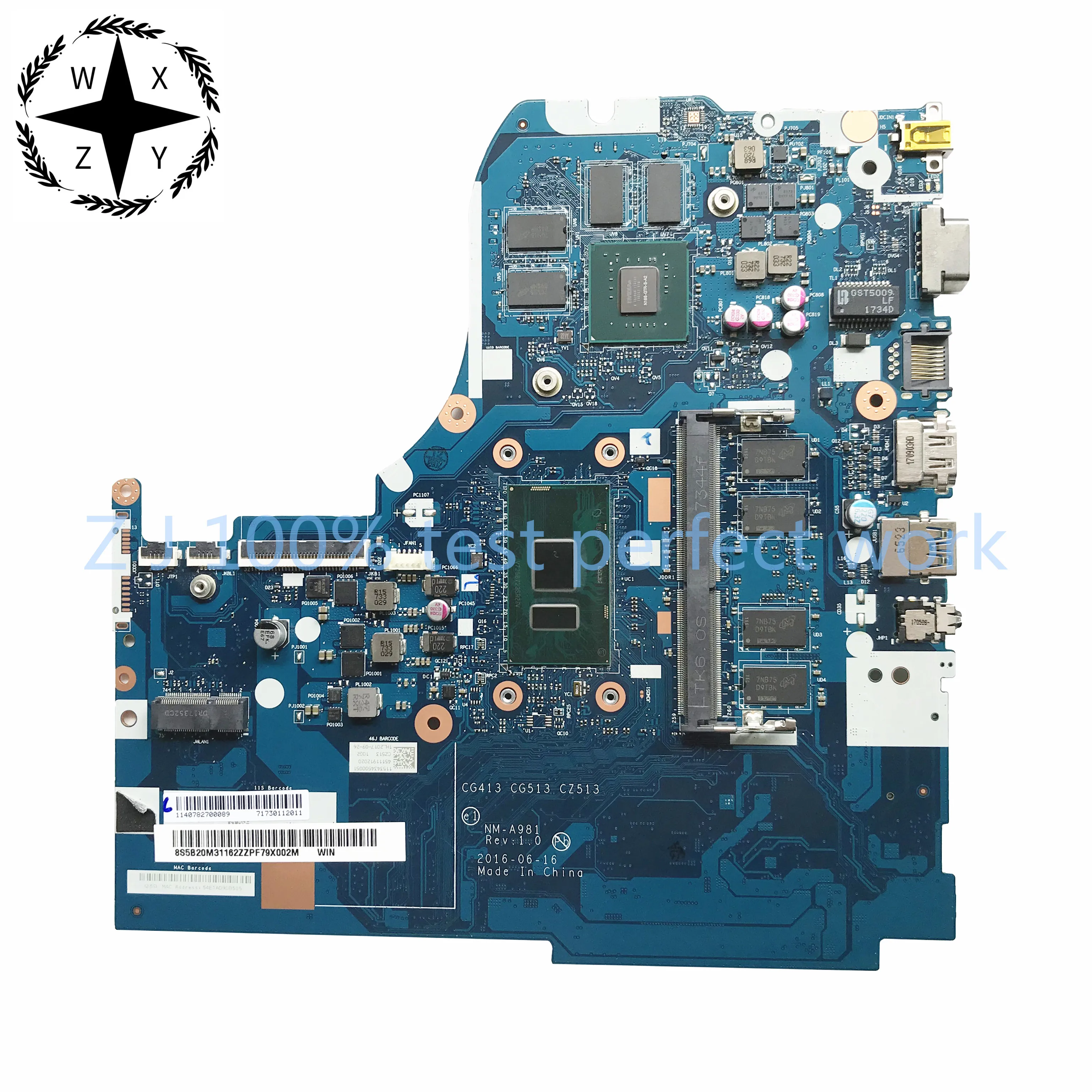 Для Lenovo Ideapad 510-15IKB материнская плата для ноутбука с i7-7500u CPU 4 Гб RAM 940MX 2 GPU Fru 5B20M31162