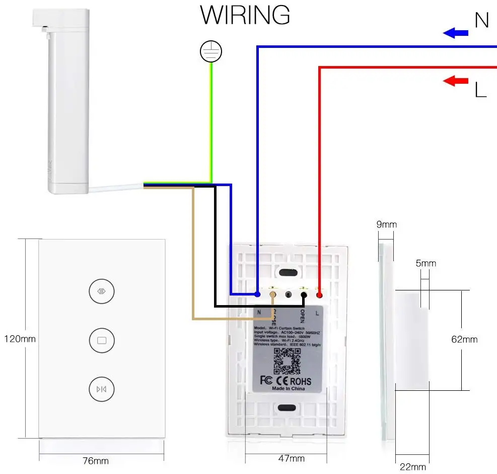 WiFi Smart Life Switch рольставни Tuya для электрического моторизованного занавеса жалюзи работает с Alexa и Google Home EU/US Plug