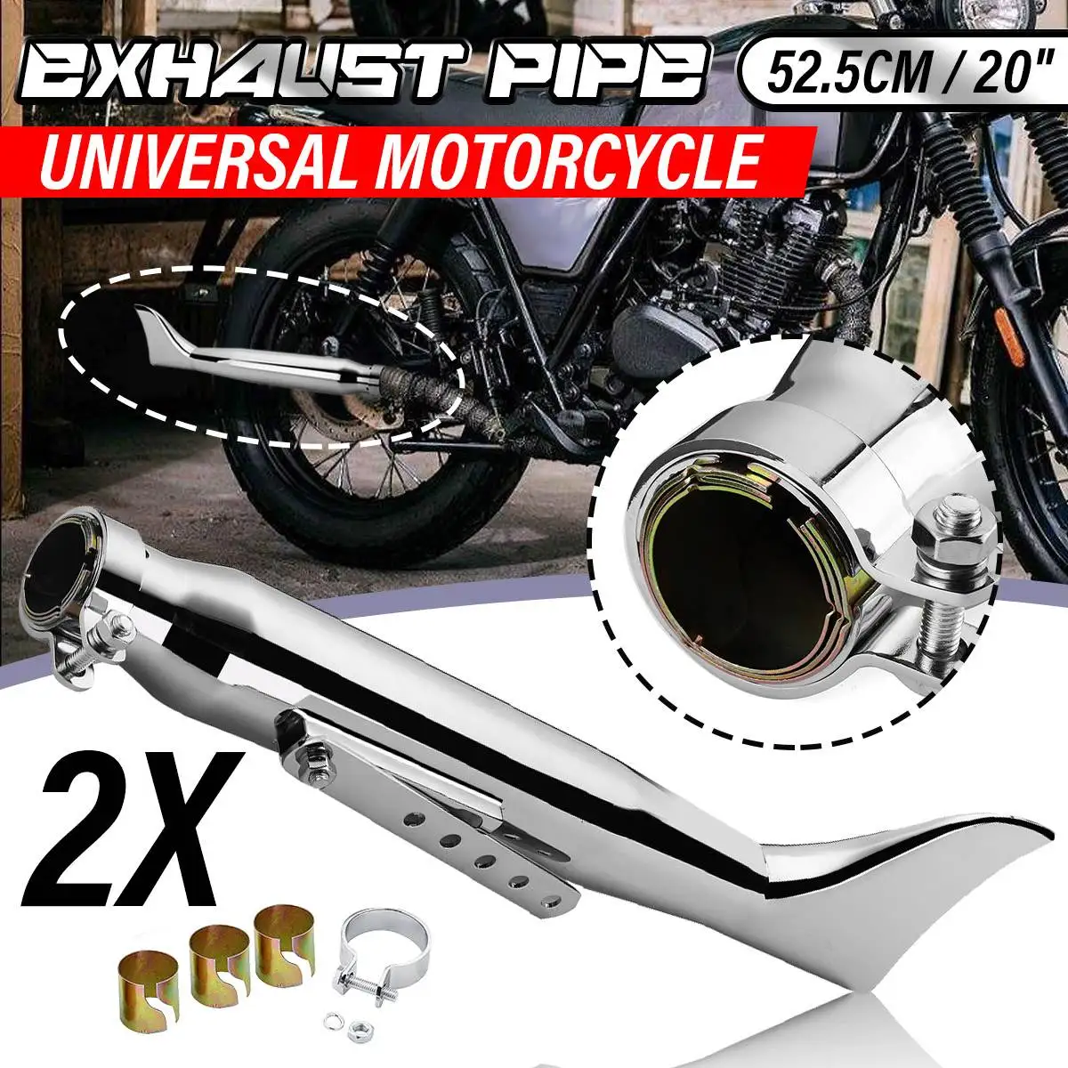 38 мм 40 43 45 глушитель выхлопной мотоцикл Cafe Racer трубы Хром автомобиля Хвост