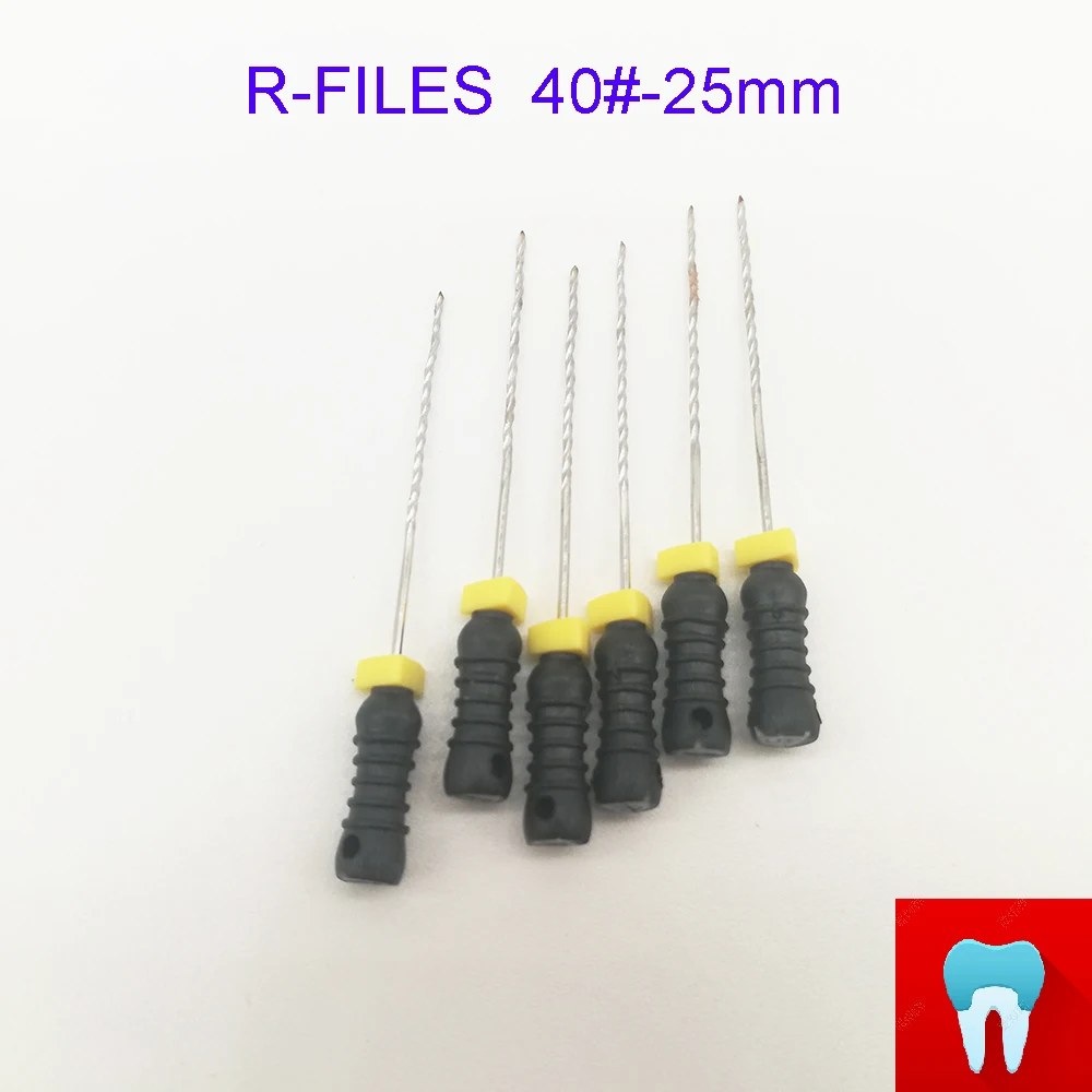 6 шт. 40#25 мм зубные ПроТейпер файлы корневого канала стоматолога материалы Стоматологические инструменты ручного использования из нержавеющей стали R файлы