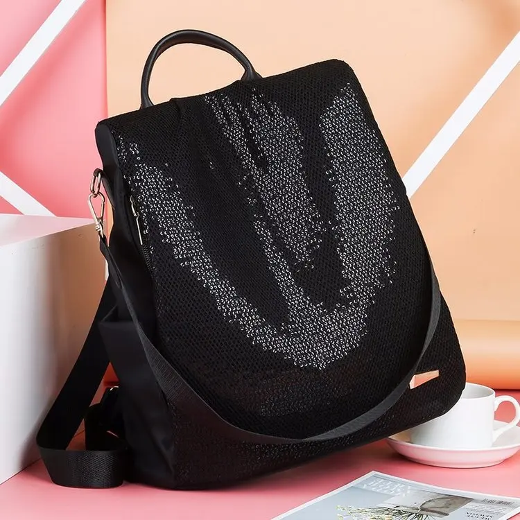 

Sequin Multi-functional Triple Use Backpack WOMEN'S Bag Korean-style-Style Fashion Backpack Large Capacity Anti-Theft Backpack S