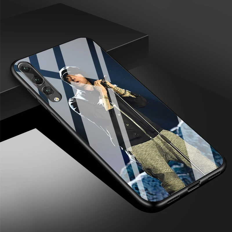 Eminem Mile Rap Tempered Glass Phone Case For Huawei P20 P30 P40  P40 Lite Pro Psmart Mate 20 30 Cover Shell huawei phone cover