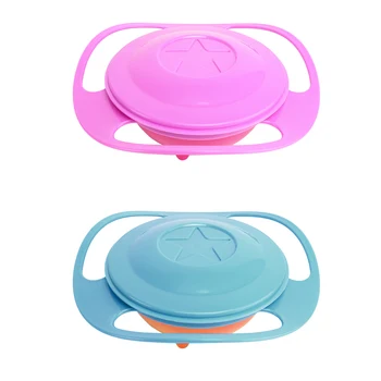 

Universal Gyro Bowl Practical Design Children Rotary Balance Novelty Gyro Umbrella 360 Rotate Spill-Proof Solid Feeding Dishes