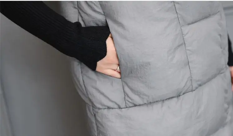 M/3Xl Для женщин осень-зима длинная куртка с секциями жилеты теплый, Облегающая посадка Повседневное плюс Размеры без рукавов хлопковые парки для активного отдыха жилеты K1193