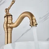 Black Antique Brass Deck Mounted  Bathroom Faucet Hot And Cold Water  Crane   Basin Faucet Water Column High And Short Style ► Photo 2/6
