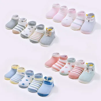 

5 Pairs/lot Summer Boys Girls Kids Socks Set 0-5Y Children Kids Thin Short Socks Cotton Comfortable Child Socks