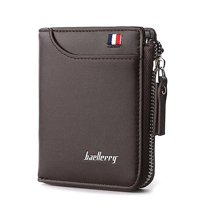 wallet for men short Casual carteras Short Wallets PU Leather Male  billetera hombre luxury small Zipper coins bag cartera hombr - 3
