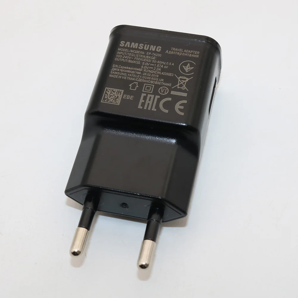 Only black charger Samsung S10 S8 S9 Plus быстрое зарядное устройство адаптер питания 9 В 1,67 а Быстрая зарядка кабель типа C для Galaxy A30 A40 A50 A70 A60 note 10 8 9 - Тип штекера: Only black charger