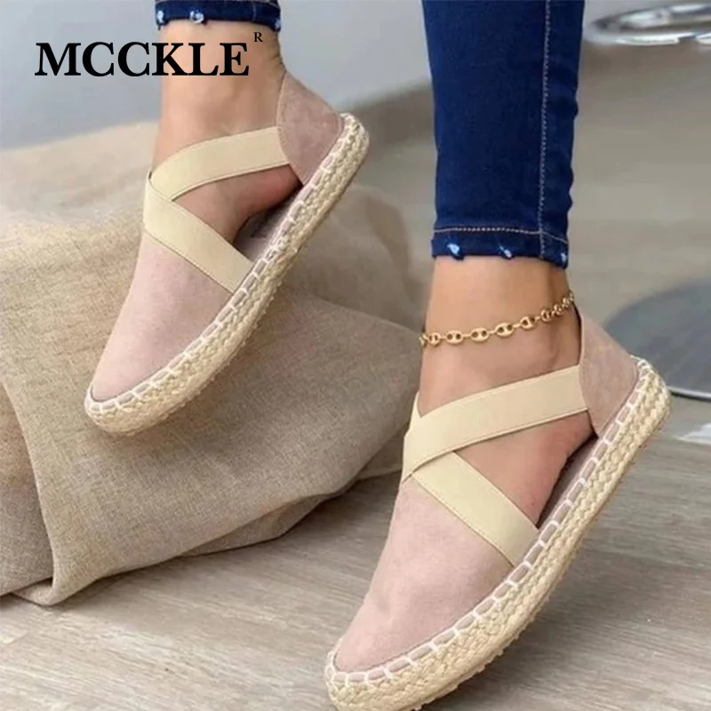 MCCKLE mocasines de mujer Primavera Verano de alpargata con banda elástica plana zapatos de mujer zapatos de confort Casual de zapatos de dama sin Taco de talla grande