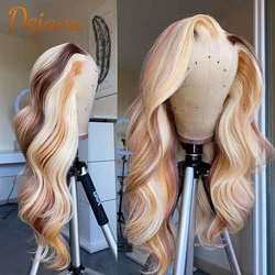 613 Highlight Colored Lace Frontal Wig Body Wave 32 Inch Human Hair Wigs Ombre Highlight Wigs Honey Blonde Colored Pre plucked