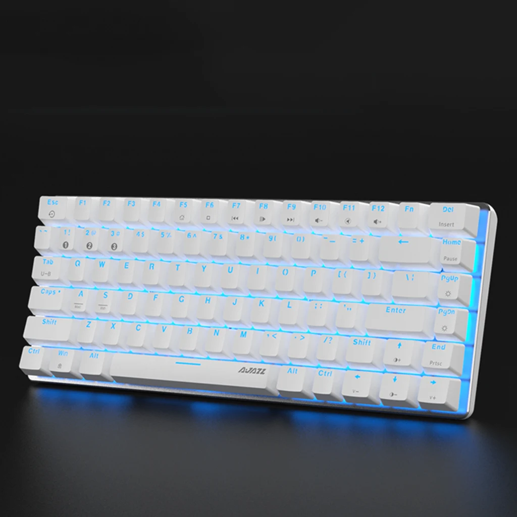 Ajazz AK33 Rechargeable Bluetooth 5.0/Type-C Wired Dual Mode Mechanical Keyboard with Red Switches and Backlight for Desktop
