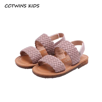 

CCTWINS Kids Shoes 2020 Summer Children Fashion Princess Sandals Toddlers Brand Soft Shoes Baby Girls Pink Flat WhitePS892