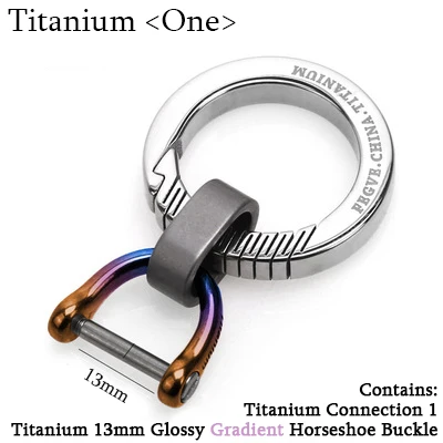 Настоящий титановый Роскошный брелок для ключей мужской женский брелок ультра легкий EDC эластичное кольцо для ключей с пряжкой подарок для пары - Цвет: M-ONE-13GR