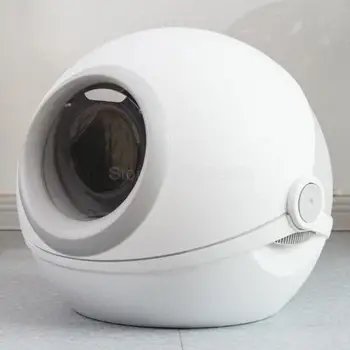 

Meow Star Cat Sand Basin Supplies Enclosed Large Cat Toilet Deodorant Spill Prevention Cat Litter Box Excrement Basin