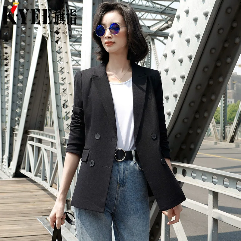 

Black And White with Pattern Suit Jacket Women's Korean-style Loose-Fit 2019 Spring And Autumn New Style Fashion Wear Online Cel