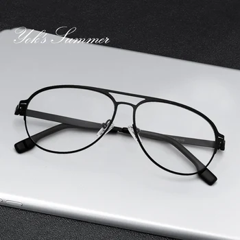 

YOK'S Anti Blue Ray Computer Glasses Vintage Metal Pilot Double Beam Myopia Optical Prescription Eyewear Frame For Sight UN1459