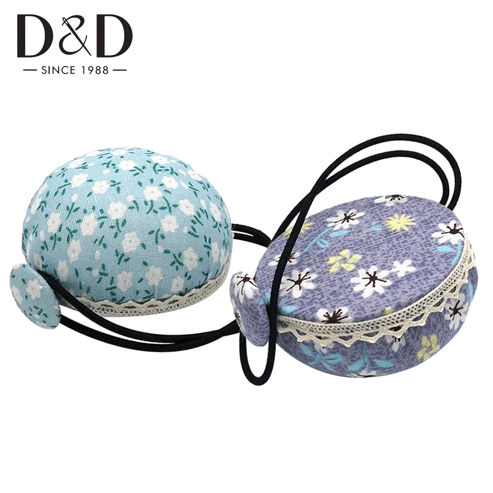 3 PCS Pin Cushion Flower Shaped Wearable Pin Needle Cushion with Elastic Wrist Belt for Cross Stitch Sewing Home Sewing DIY Handcraft Tool