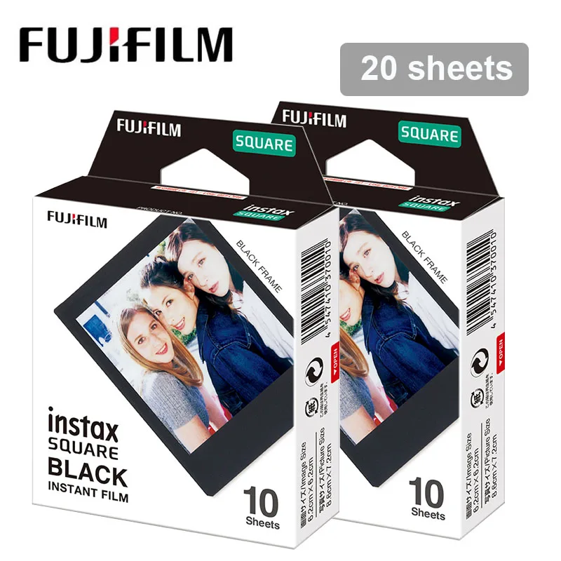 10-50 листов Fujifilm Instax квадратная пленка черный край фото пленка для Fuji Instax SQ 20 10 SQ 6 мгновенная камера SP-3 принтер - Цвет: 20 sheets