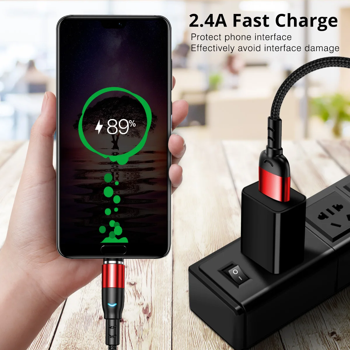 Магнитное зарядное устройство USB Micro кабель Type C быстрая зарядка для iPhone Xiaomi redmi note