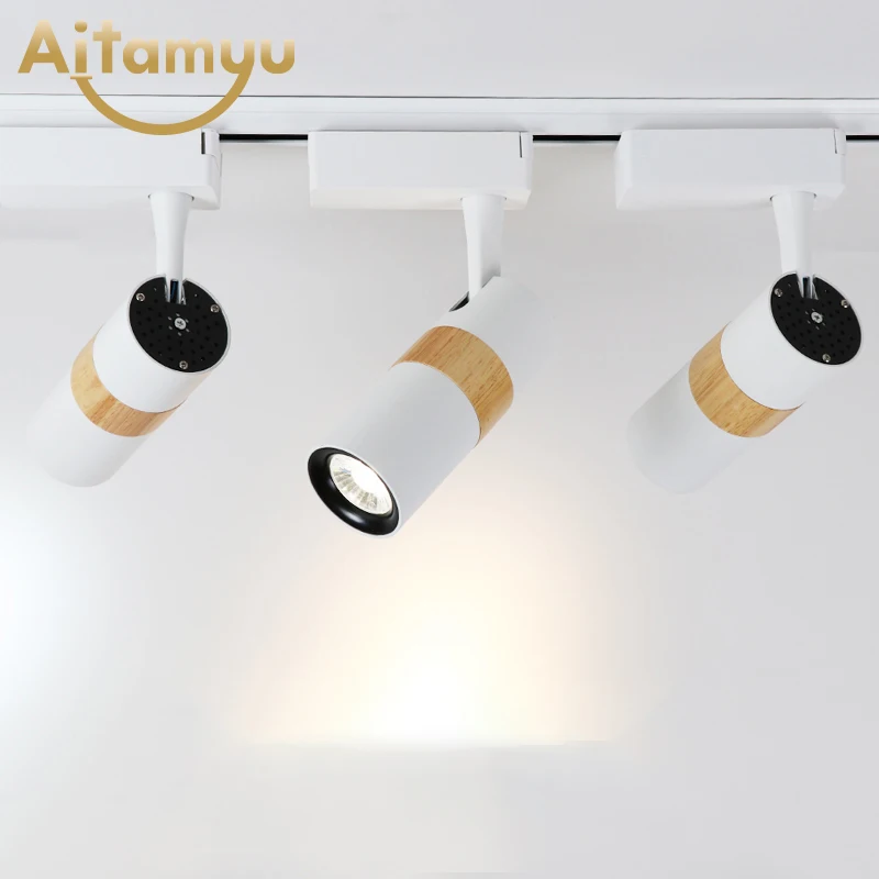 

Modern wood LED Track Light 5W COB Rail Spotlights Lamp Leds Tracking Fixture Lights for Store Shop Mall Exhibition lamp